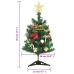 Mini árbol de Navidad artificial con 20 luces LED verde 45 cm