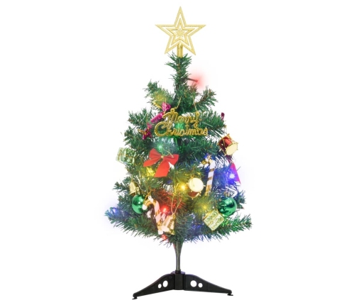 Mini árbol de Navidad artificial con 20 luces LED verde 45 cm