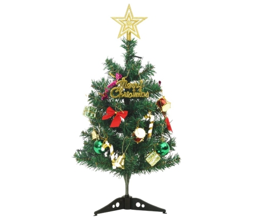 Mini árbol de Navidad artificial con 20 luces LED verde 45 cm