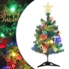 Mini árbol de Navidad artificial con 30 luces LED verde 60 cm