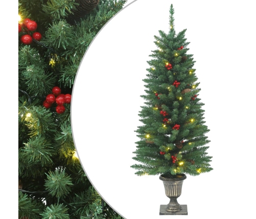 Árboles de Navidad artificiales 2 uds 100 LED verde 120 cm