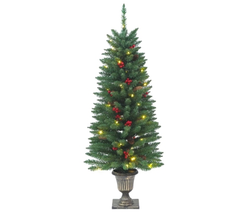 Árboles de Navidad artificiales 2 uds 100 LED verde 120 cm