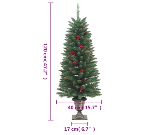 Árboles de Navidad artificiales 2 uds 100 LED verde 120 cm