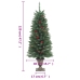 Árboles de Navidad artificiales 2 uds 100 LED verde 120 cm