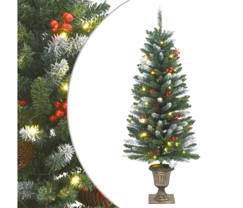 Árboles Navidad artificiales 2 uds 100 LED verde blanco 120 cm