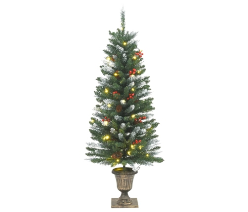 Árboles Navidad artificiales 2 uds 100 LED verde blanco 120 cm