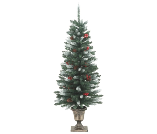 Árboles Navidad artificiales 2 uds 100 LED verde blanco 120 cm