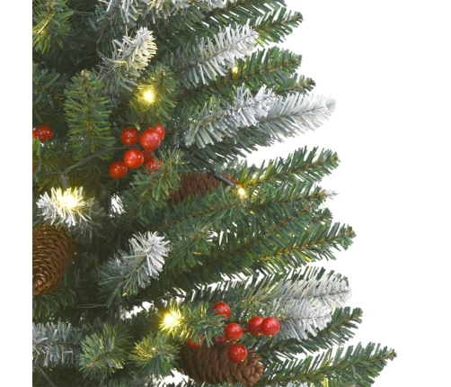 Árboles Navidad artificiales 2 uds 100 LED verde blanco 120 cm