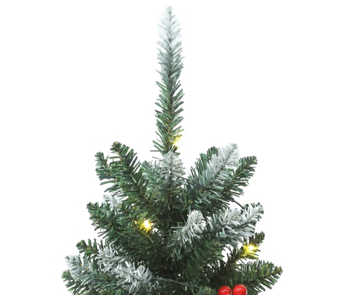 Árboles Navidad artificiales 2 uds 100 LED verde blanco 120 cm