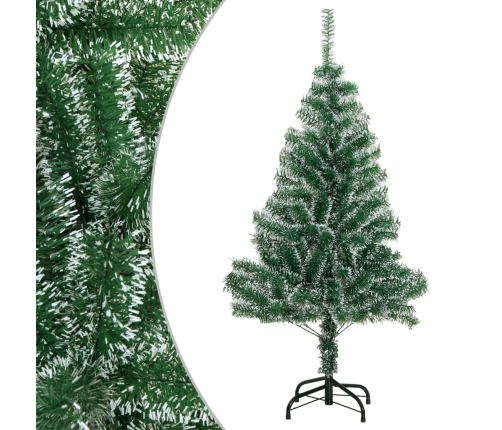 Árbol de Navidad artificial verde con nieve 120 cm