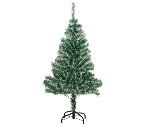 Árbol de Navidad artificial verde con nieve 120 cm