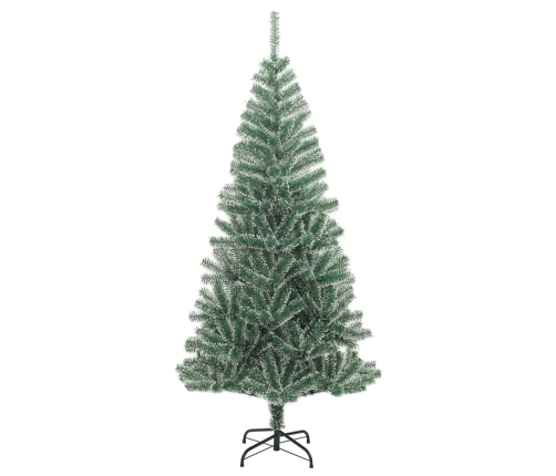 Árbol de Navidad artificial verde con nieve 210 cm