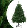 Árbol de Navidad artificial con bisagras y soporte verde 120 cm