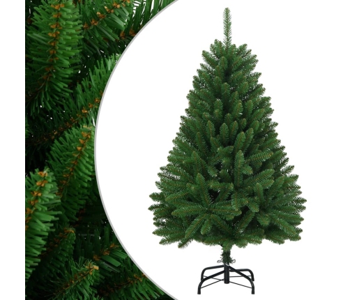 Árbol de Navidad artificial con bisagras y soporte verde 120 cm