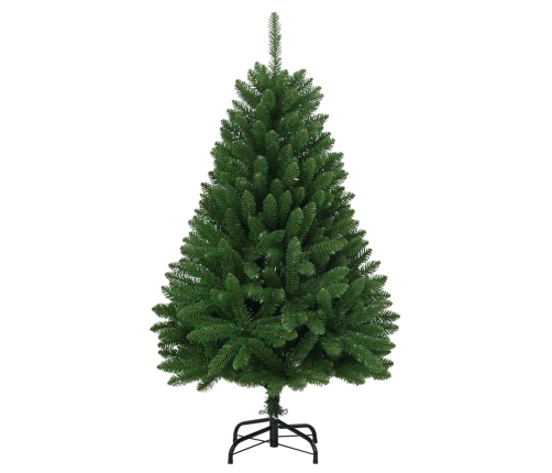 Árbol de Navidad artificial con bisagras y soporte verde 120 cm