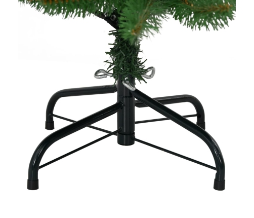 Árbol de Navidad artificial con bisagras y soporte verde 120 cm