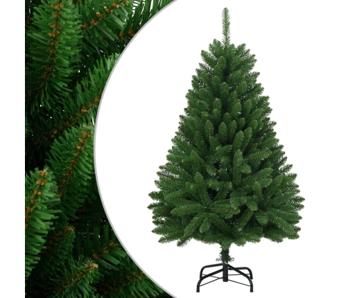 Árbol de Navidad artificial con bisagras y soporte verde 150 cm