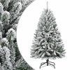 Árbol de Navidad artificial con bisagras y nieve flocada 120 cm