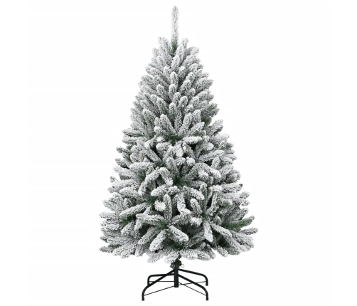 Árbol de Navidad artificial con bisagras y nieve flocada 120 cm