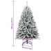 Árbol de Navidad artificial con bisagras y nieve flocada 120 cm