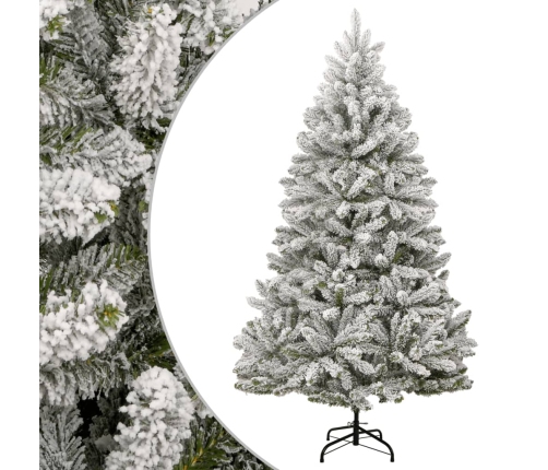 Árbol de Navidad artificial con bisagras y nieve flocada 180 cm