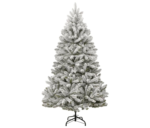 Árbol de Navidad artificial con bisagras y nieve flocada 180 cm