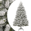 Árbol de Navidad artificial con bisagras y nieve flocada 210 cm