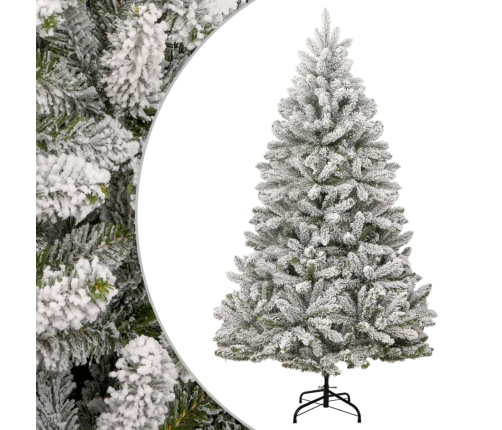 Árbol de Navidad artificial con bisagras y nieve flocada 240 cm