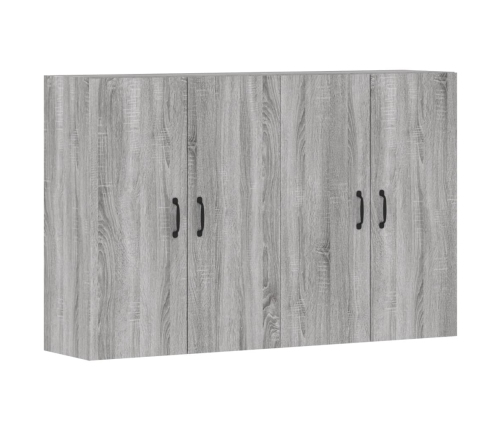 Armarios de pared 2 uds madera de ingeniería gris Sonoma