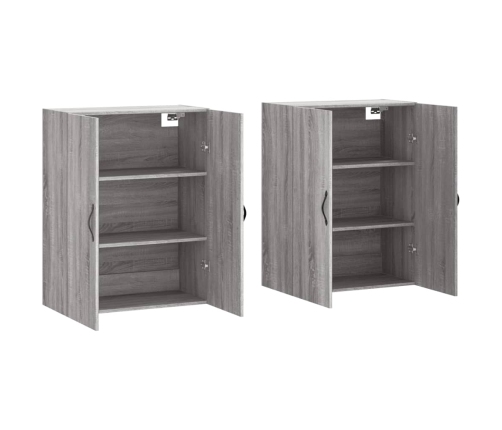 Armarios de pared 2 uds madera de ingeniería gris Sonoma