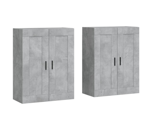 Armarios de pared 2 uds madera de ingeniería gris hormigón