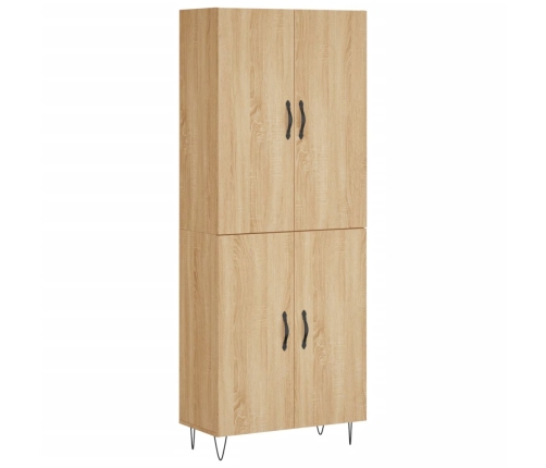 Aparador alto madera contrachapada color roble 69,5x34x180 cm