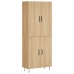 Aparador alto madera contrachapada color roble 69,5x34x180 cm