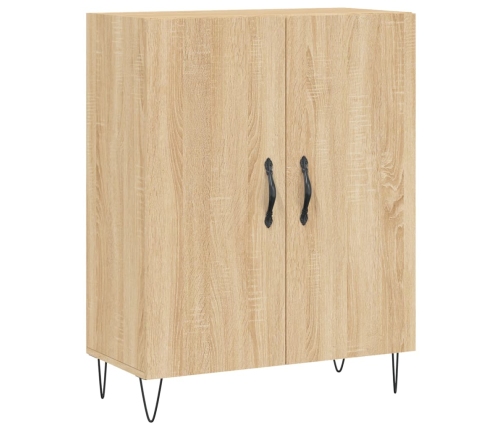 Aparador alto madera contrachapada color roble 69,5x34x180 cm