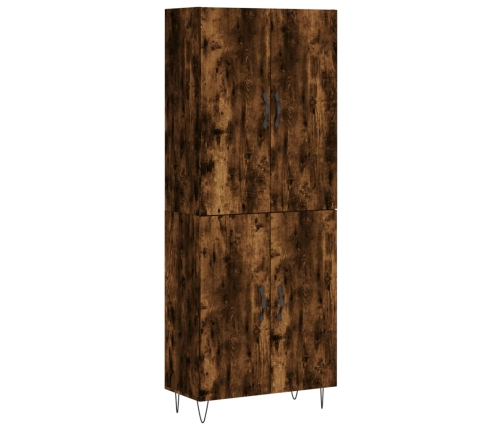 Aparador alto madera contrachapada roble ahumado 69,5x34x180 cm