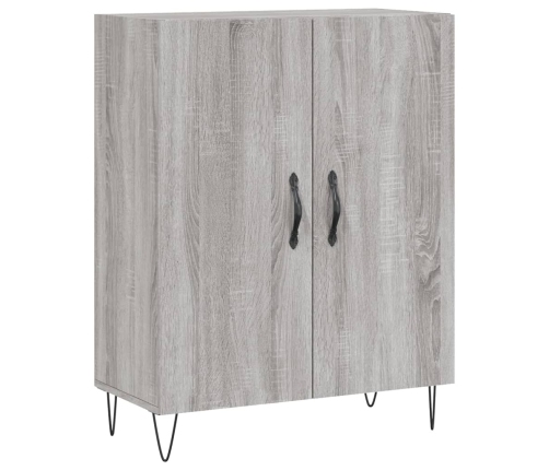 Aparador alto madera contrachapada gris sonoma 69,5x34x180 cm