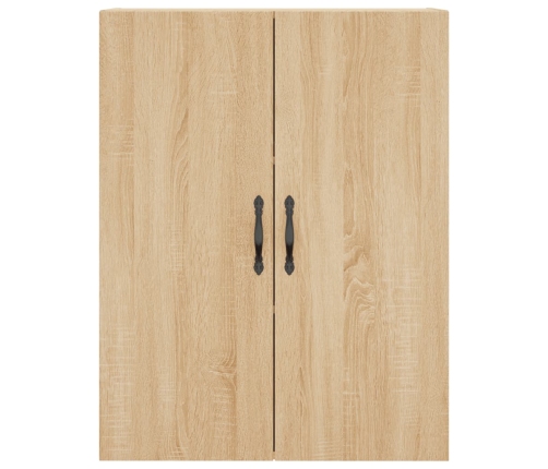 Aparador alto madera contrachapada color roble 69,5x34x180 cm