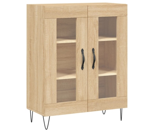 Aparador alto madera contrachapada color roble 69,5x34x180 cm