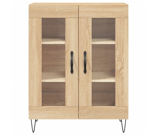 Aparador alto madera contrachapada color roble 69,5x34x180 cm