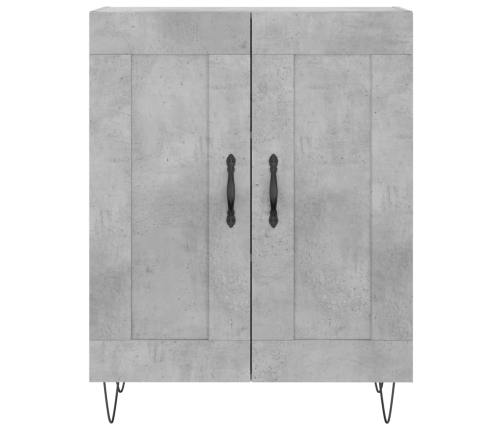 Aparador alto madera contrachapada gris hormigón 69,5x34x180 cm