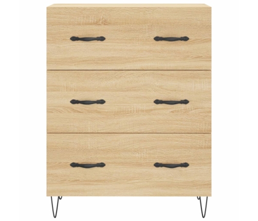 Aparador alto madera contrachapada color roble 69,5x34x180 cm