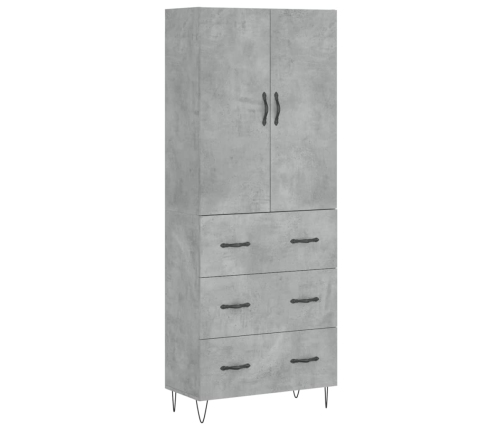 Aparador alto madera contrachapada gris hormigón 69,5x34x180 cm