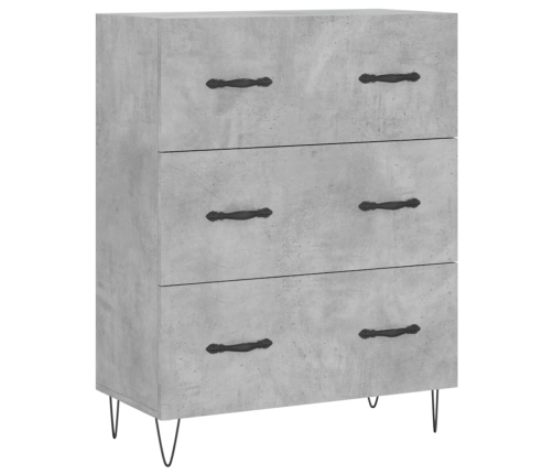 Aparador alto madera contrachapada gris hormigón 69,5x34x180 cm