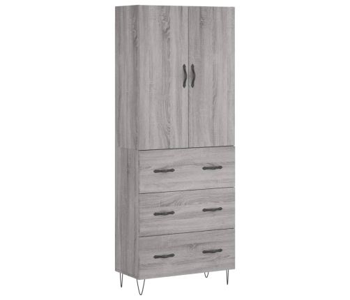 Aparador alto madera contrachapada gris sonoma 69,5x34x180 cm