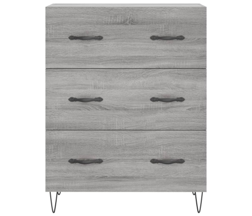 Aparador alto madera contrachapada gris sonoma 69,5x34x180 cm