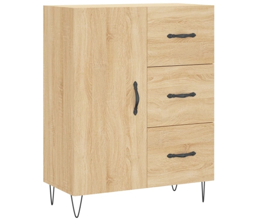 Aparador alto madera contrachapada color roble 69,5x34x180 cm