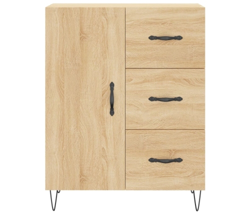 Aparador alto madera contrachapada color roble 69,5x34x180 cm