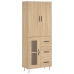 Aparador alto madera contrachapada color roble 69,5x34x180 cm