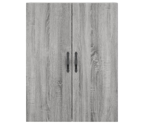 Aparador alto madera contrachapada gris sonoma 69,5x34x180 cm