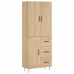 Aparador alto madera contrachapada color roble 69,5x34x180 cm